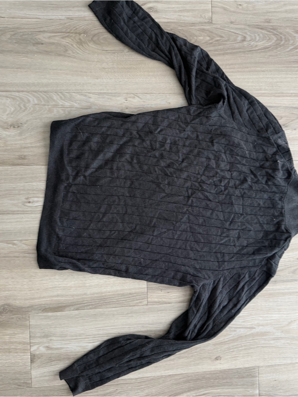 RW&CO. Black Ribbed Crewneck Sweater